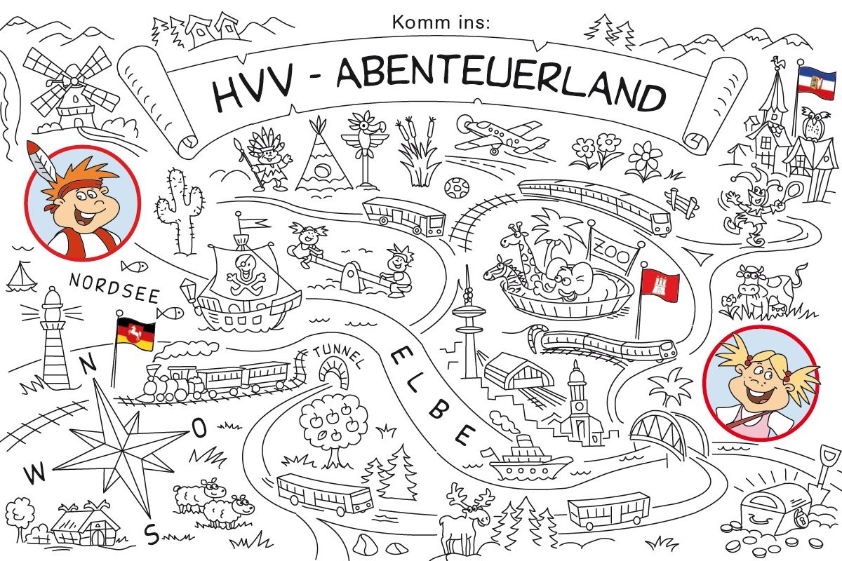 Vor 10 Jahren erschien erstmals das HVV-Malbuch. Hier lernen Kinder im Kita- und Vorschulalter spielerisch den Hamburger Verkehrsverbund kennen.
